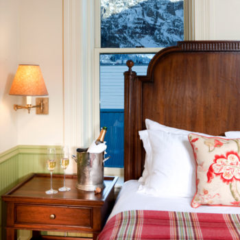 One of Telluride Hotels historic rooms renovated by Nina Campbell